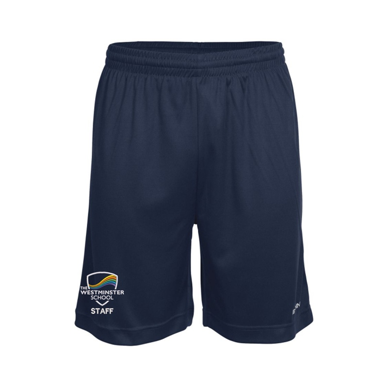 Polyester shorts with logo to right leg