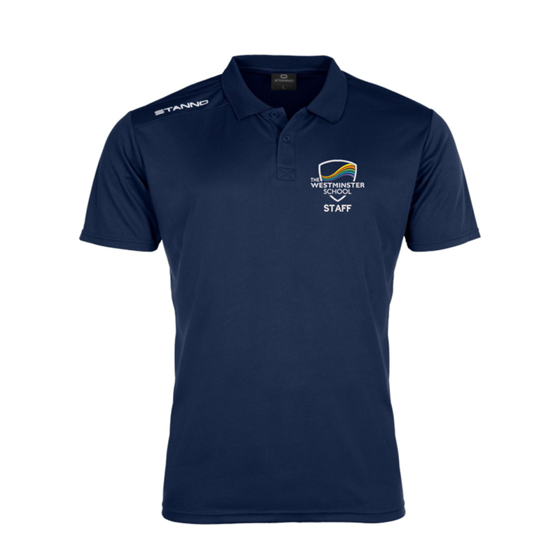 Polyester Poloshirt with embroidered logo to left breast
