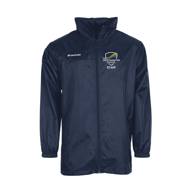 Water-repellent jacket, full sip, with logo embroidered to left breast.