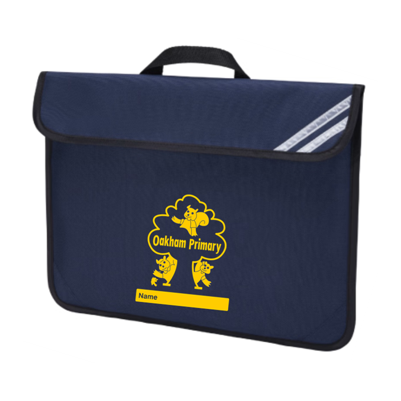 Classic book bag with School logo printed.