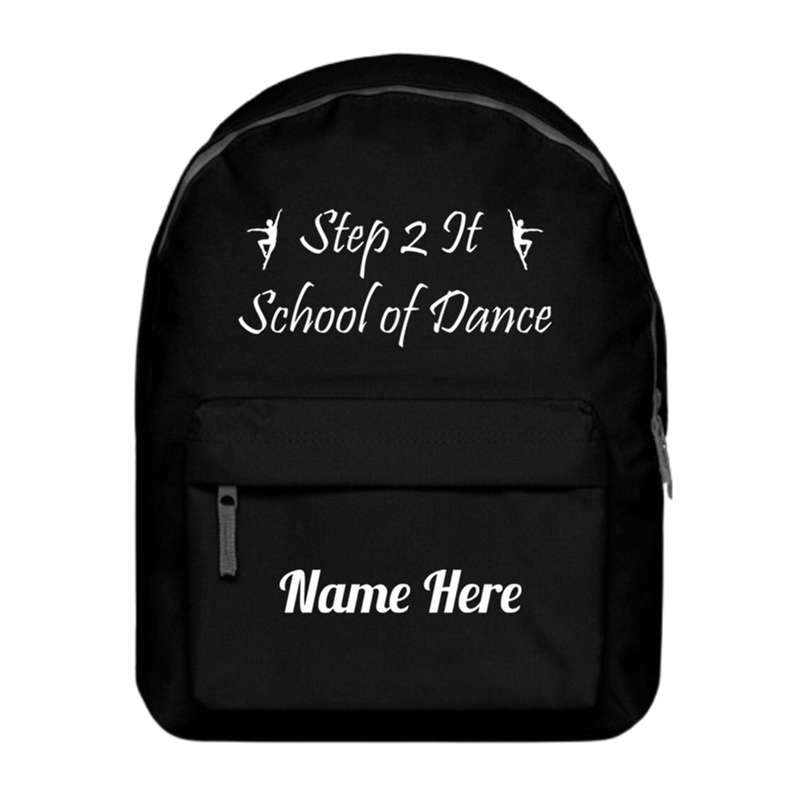 Classic pocketed backpack, printed logo and name