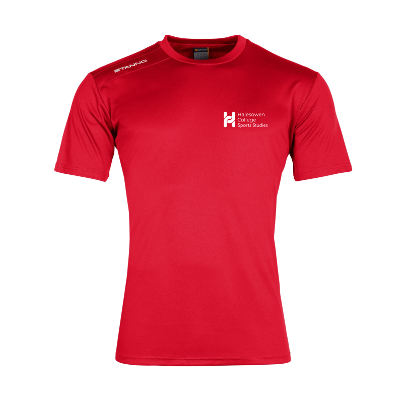 Gym Instructor round neck sports shirt, with moisture regulating ClimaTec qualities. The shirt has a small panel on the right shoulder, with a printed Stanno logo.