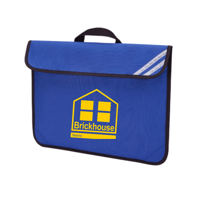 Blue Book bag with Printed School logo.