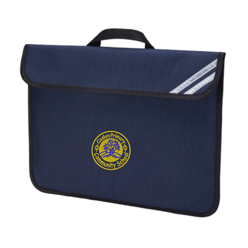 Navy Book Bag with embroidered school logo