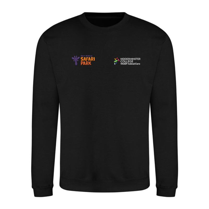 Crew neck sweatshirt with logo embroidered to left & right breast.