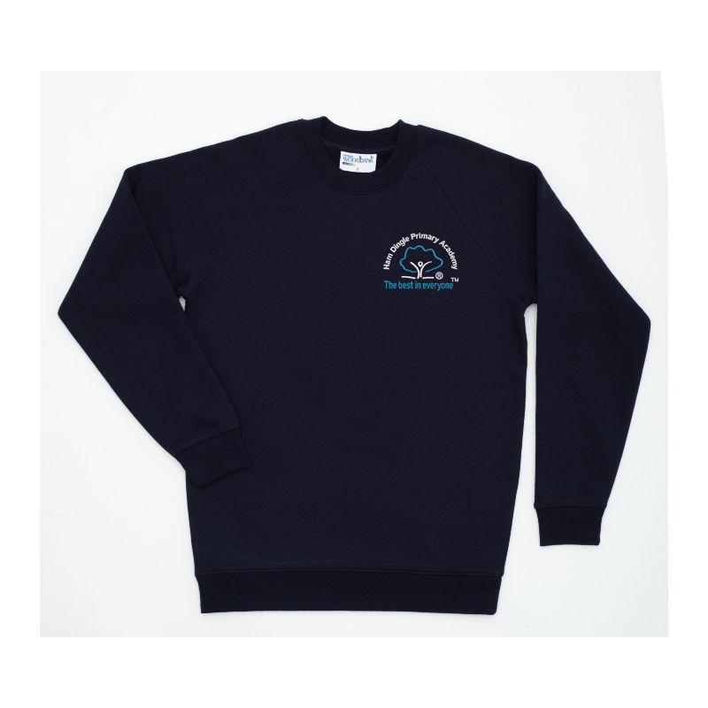 Crew Neck Sweat embroidered school logo to left breast