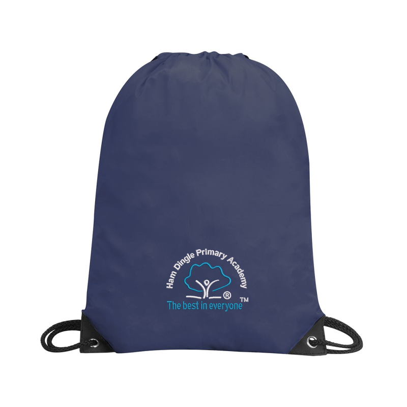 Gym bag woth School logo embroidered