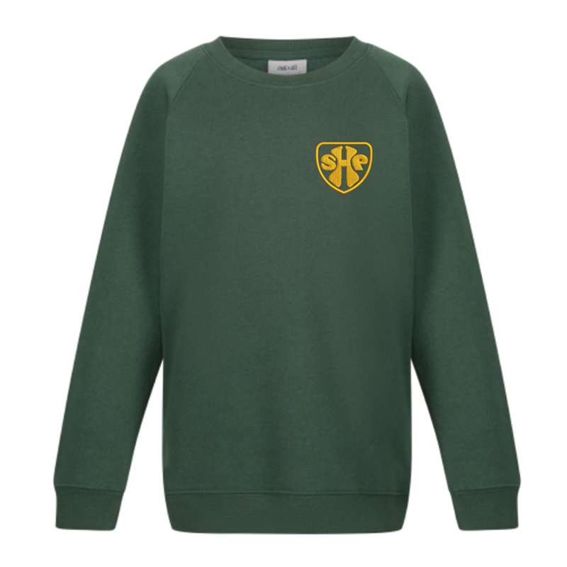 Crew neck sweatshirt with embroidered logo