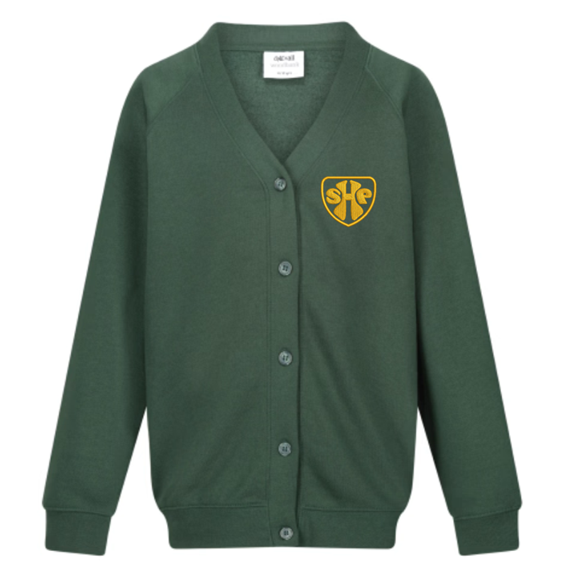 Sweatshirt cardigan with embroidered logo
