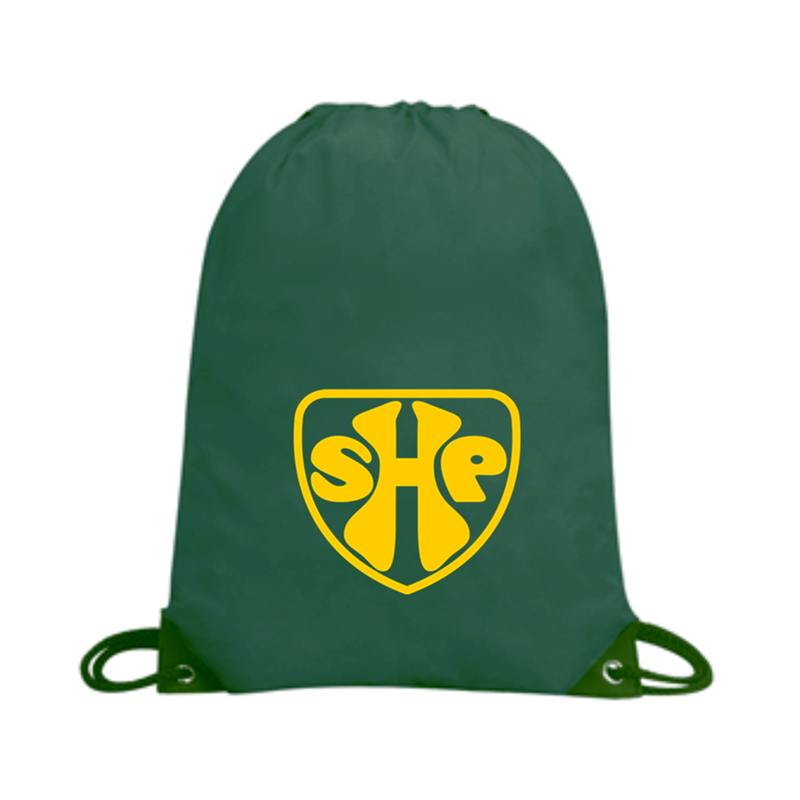 Drawstring PE bag with logo printed