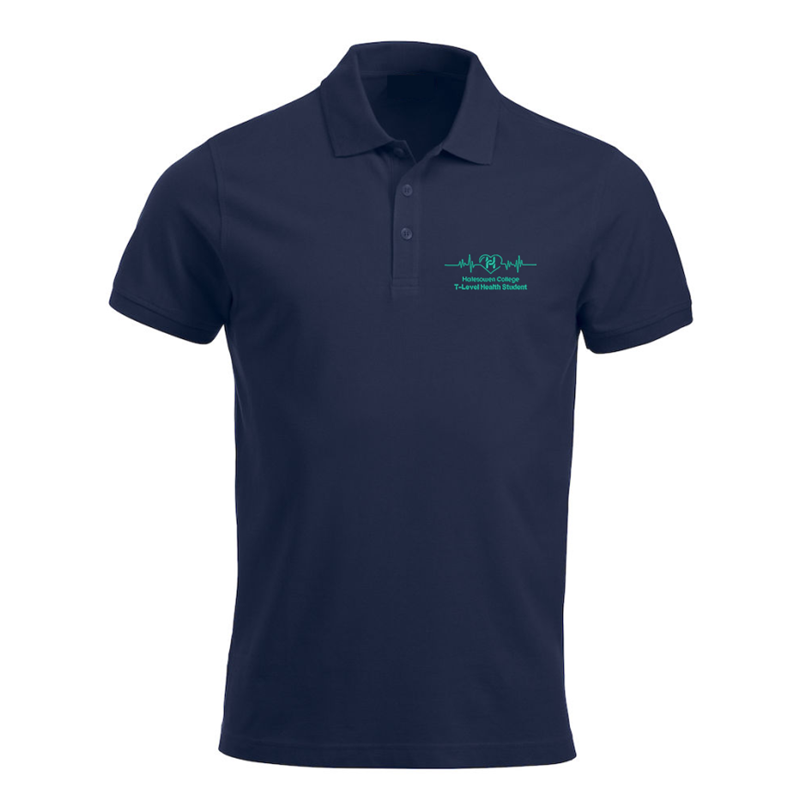 Unisex fit Polycotton poloshirt embroidered with logo to the left breast.