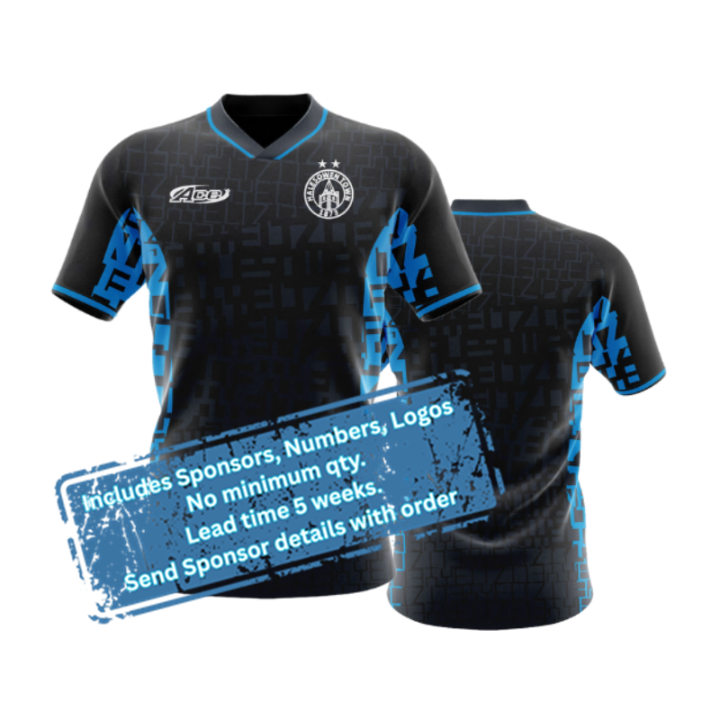 Polyester premium fabric, official HTFC away playing shirt. Additional sponsor logos, numbers, names all inluded in the price.