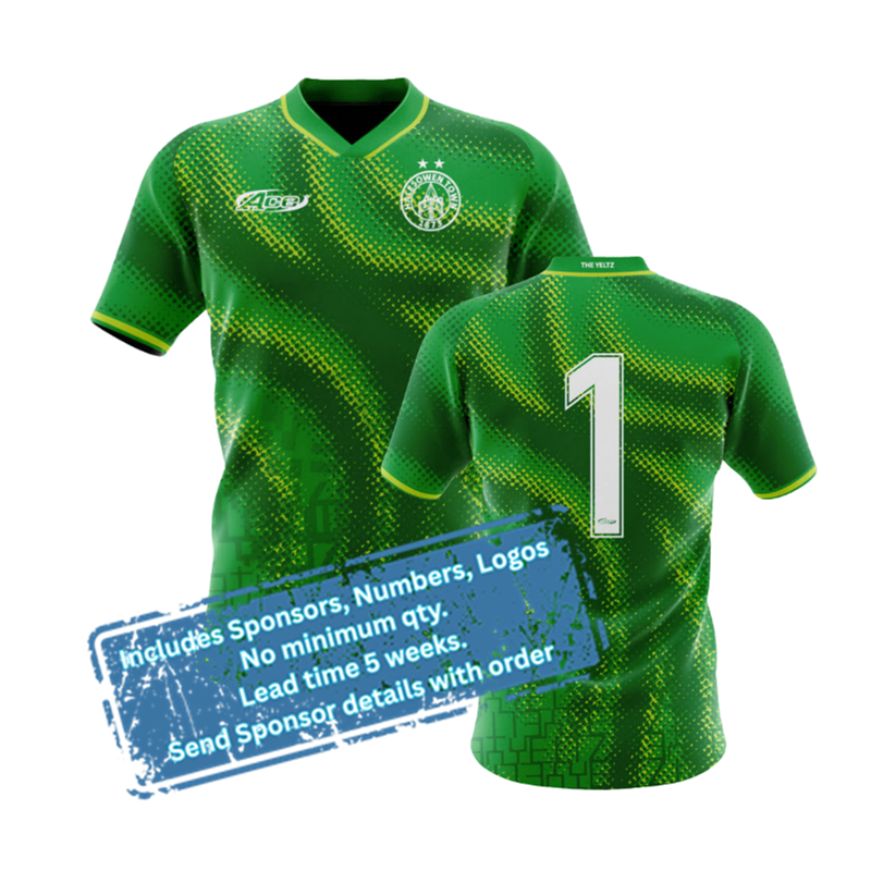 Polyester premium fabric, official HTFC playing shirt. Additional sponsor logos, numbers, names all inluded in the price.