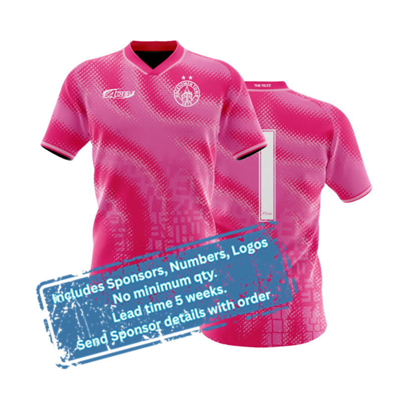 Polyester premium fabric, official HTFC playing shirt. Additional sponsor logos, numbers, names all inluded in the price.