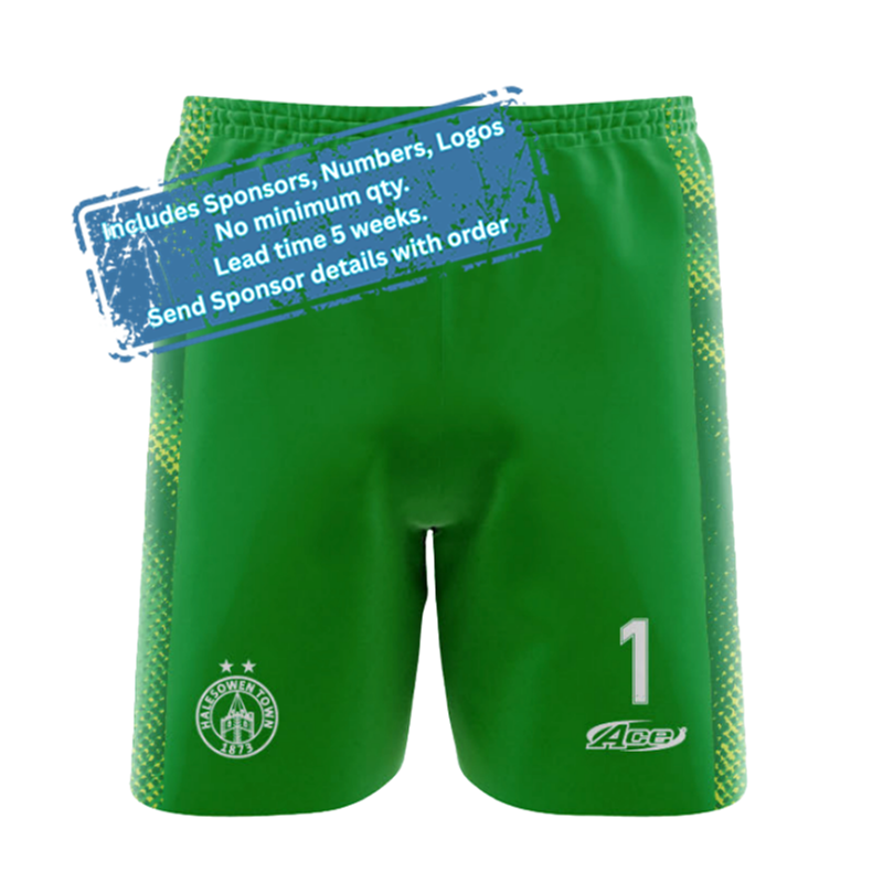 Polyester premium fabric, official HTFC GK playing shorts. Additional sponsor logos, numbers, names all inluded in the price.