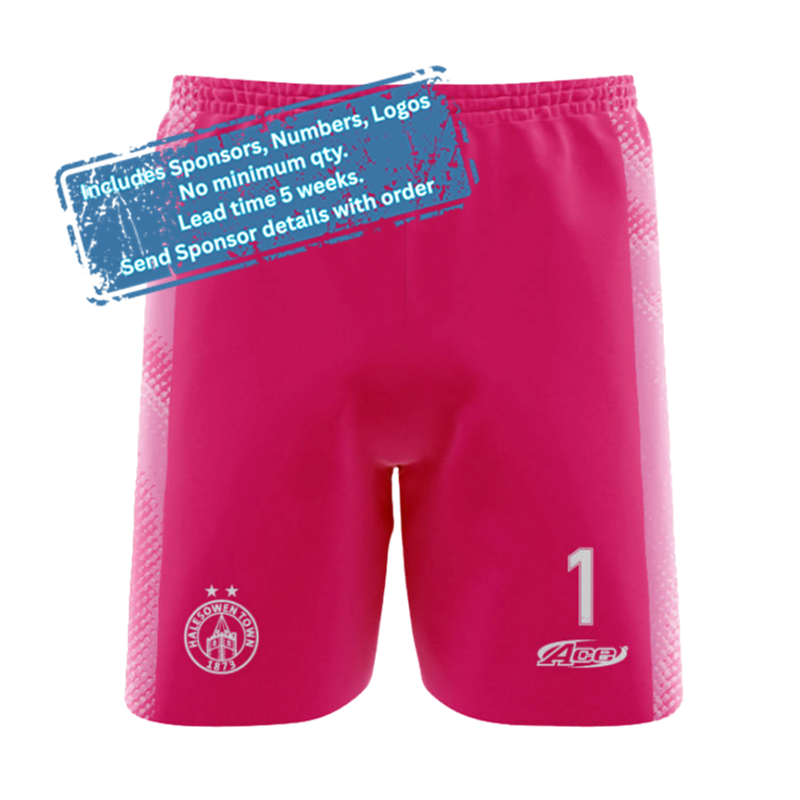 Polyester premium fabric, official HTFC GK playing shorts. Additional sponsor logos, numbers, names all inluded in the price.