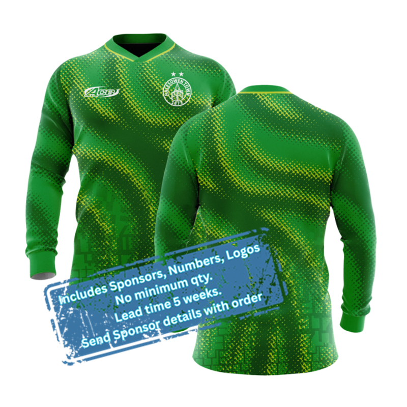 Polyester premium fabric, official HTFC playing shirt. Additional sponsor logos, numbers, names all inluded in the price.