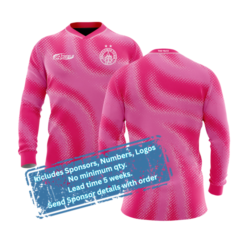 Polyester premium fabric, official HTFC playing shirt. Additional sponsor logos, numbers, names all inluded in the price.