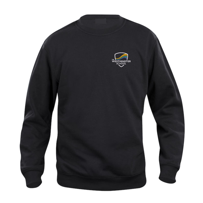Crew neck sweatshirt embroidered with School logo.