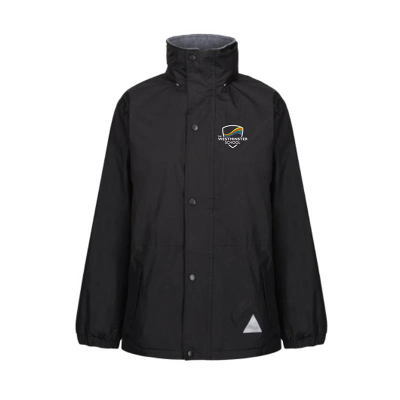 Full zip fastening with Front and back reflectors, Shower proof with Anti-Pill fabric inside, Zip away hood, Inside and outer zipped pockets with phone pocketEmbroidered School logo