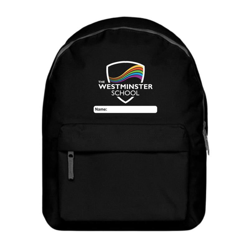 Backpack embroidered with School logo.