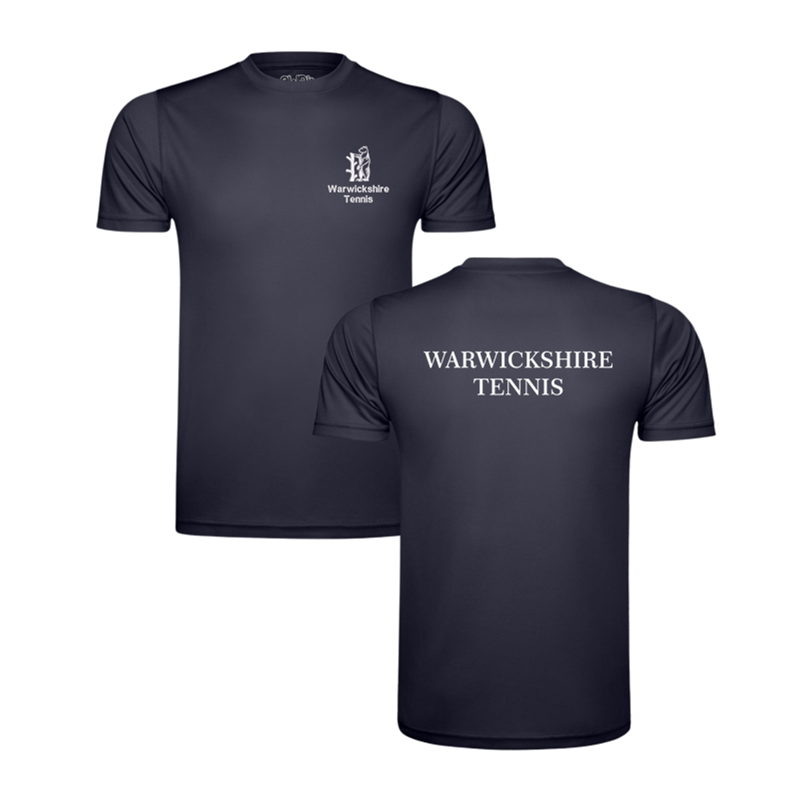 Junior T Shirt, embroidered logo to left breast and print to back.