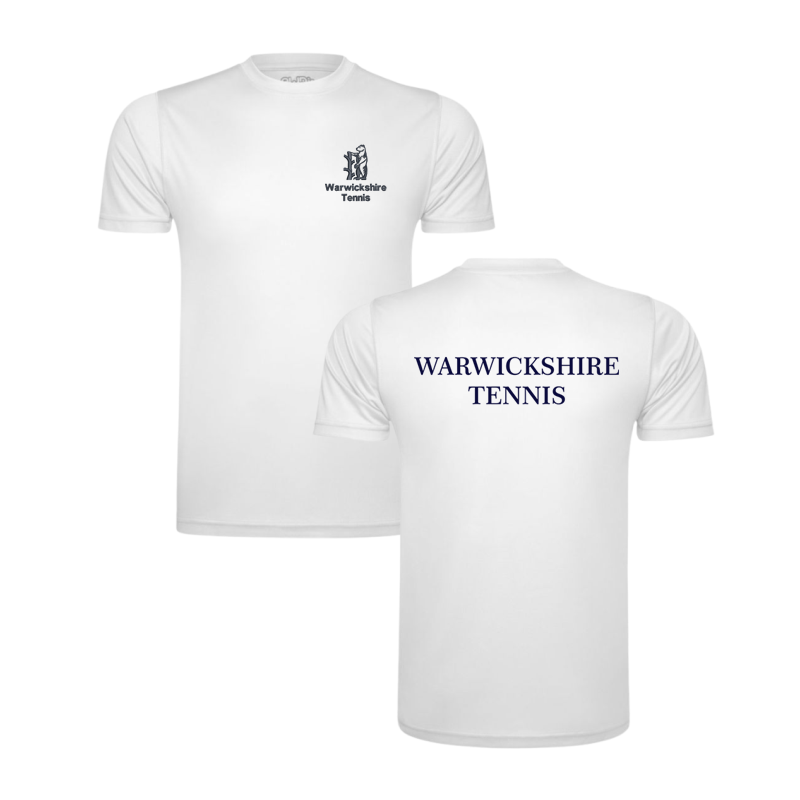 Junior T Shirt, embroidered logo to left breast and print to back.