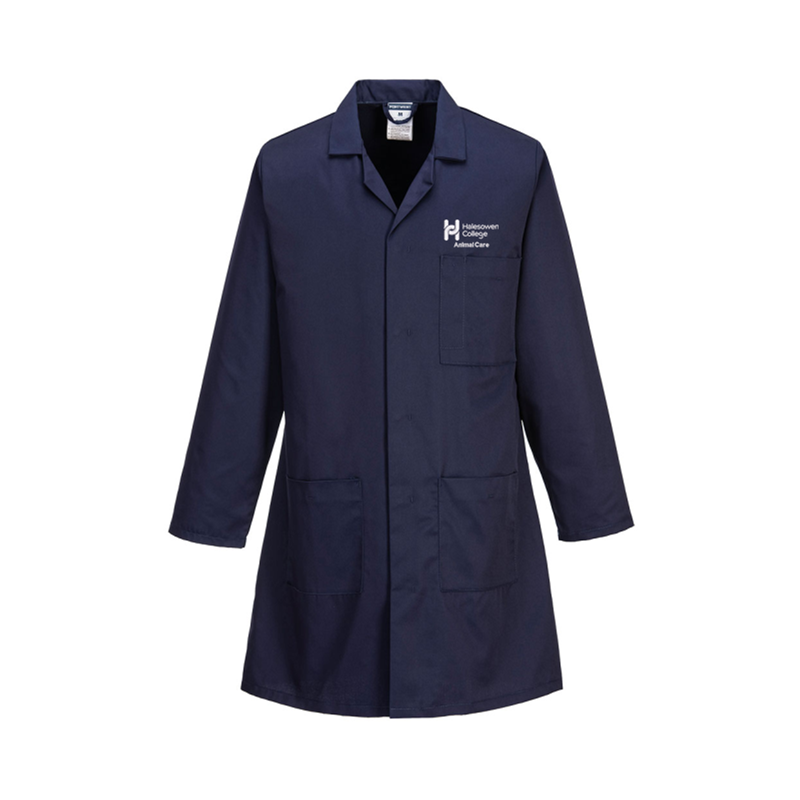 Hardwearing & durable lab coat featuring a concealed stud front, two lower patch pockets and a single chest pocket. With embroidered logo.