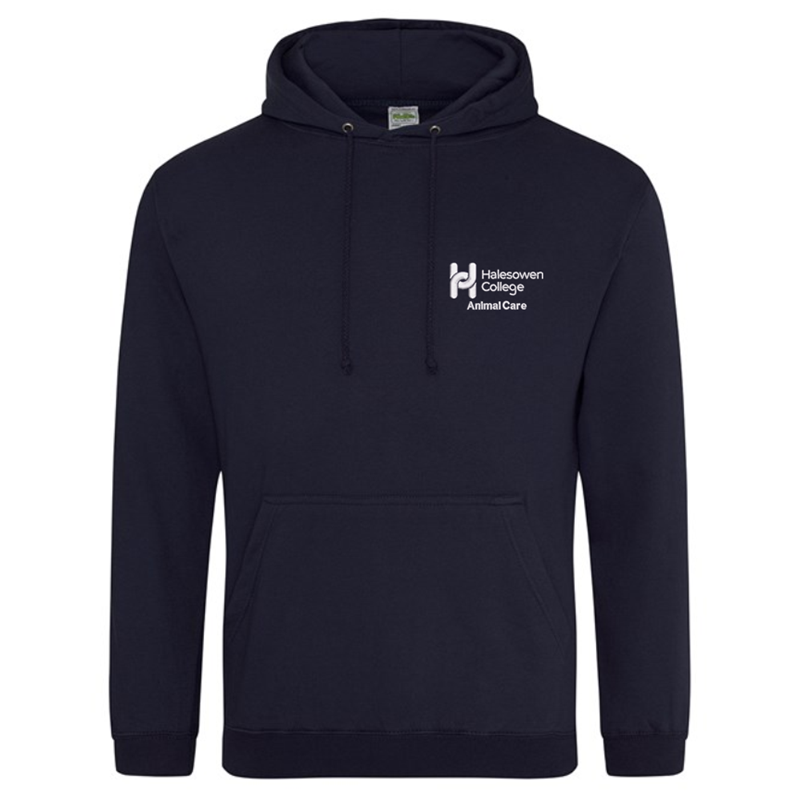 Premium unisex fit hooded sweatshirt with embroidered logo.