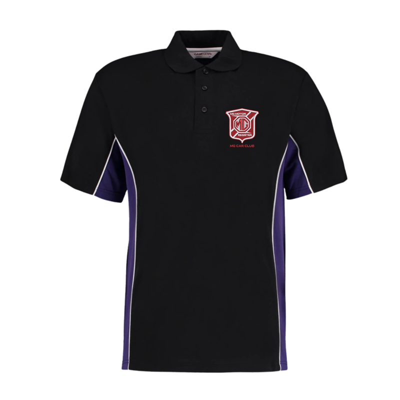 Polycotton poloshirt contrast colours embroidered with club logo.
