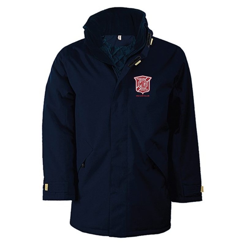 100% polyester Oxford outer - quilted polyester padding and lining. Zip fastening with tear release fastening and concealed press studs. 2 zipped outer pockets. 2 inside pockets (1 mobile phone pocket). Concealed hood. Fleece-lined collar.