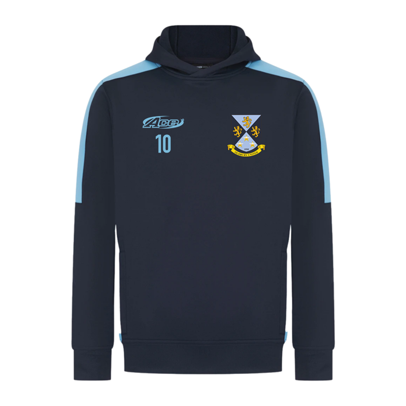 Overhead hooded track top with club logo and free number or initial