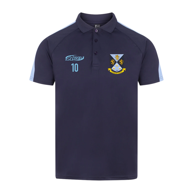Breathable, short-sleeve polo shirt, with club logo and free number or initial.