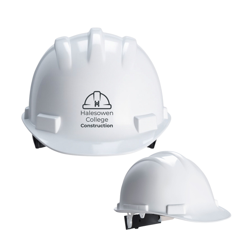 Safety Helmet with logo to front.