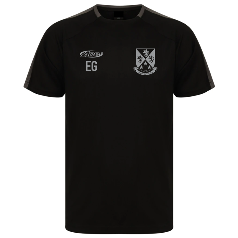 Coaches crew neck T, with club logo and optional initial