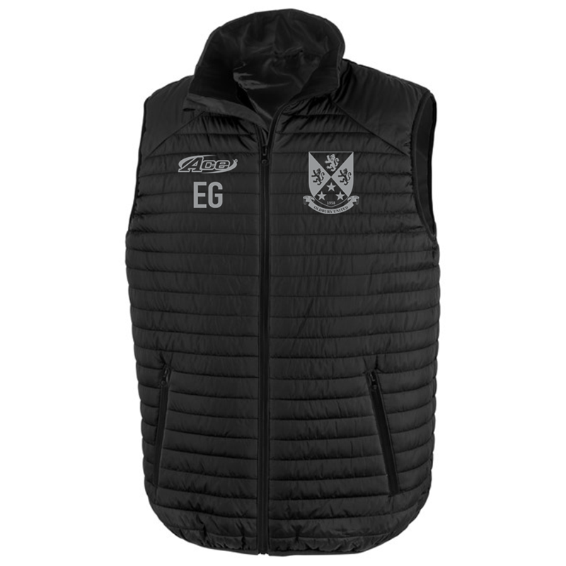 Soft padded gilet with logo and optional initial