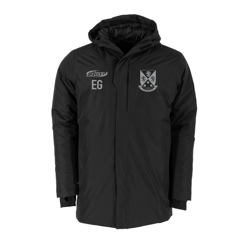 Premium STanno jacket, semi-long cut with a longer rounded back and features a storm cuff. Prined club logo and optional free initials