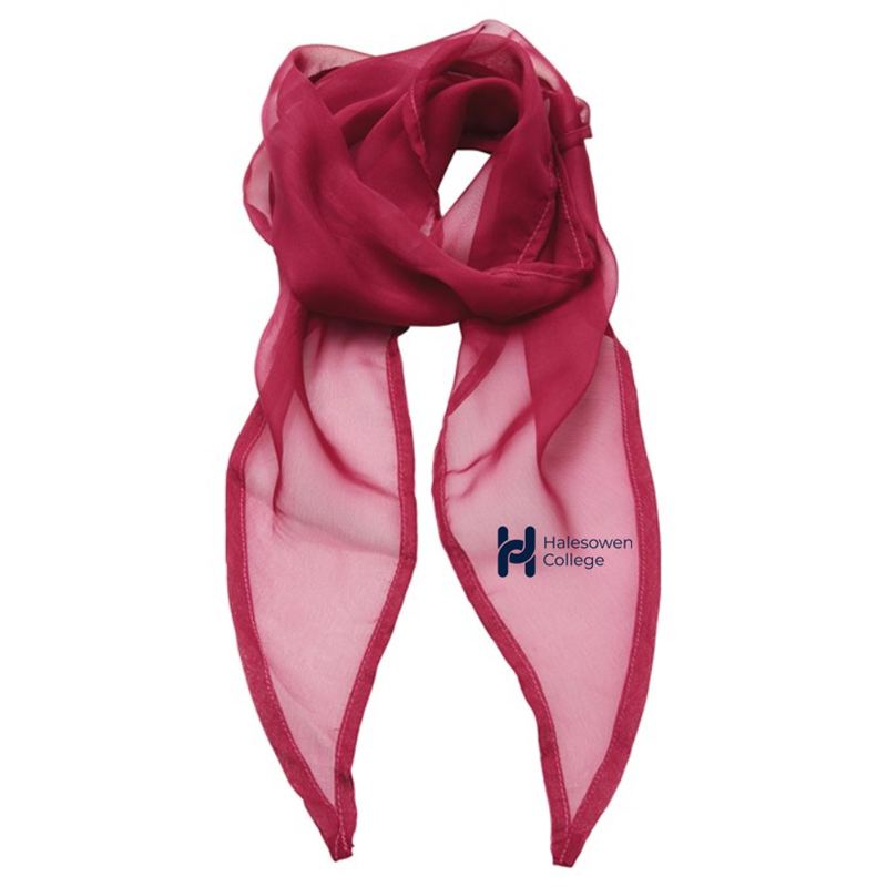 Chiffon Scarf with logo printed to one position